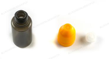 PE Flasche (schwarz transluszent) 10ml Slim Tropfer (2mm, mit Kindersicherung)